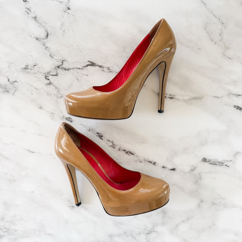 Dolce & Gabbana Womens Nude Patent Platform Pumps - Picture 4 of 15